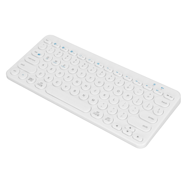 Langaton näppäimistö 78 näppäintä Pyöreät näppäimet Ohut Kompakti Retro Hiljainen Bluetooth näppäimistö Kotitoimistoon Matkavalkoinen