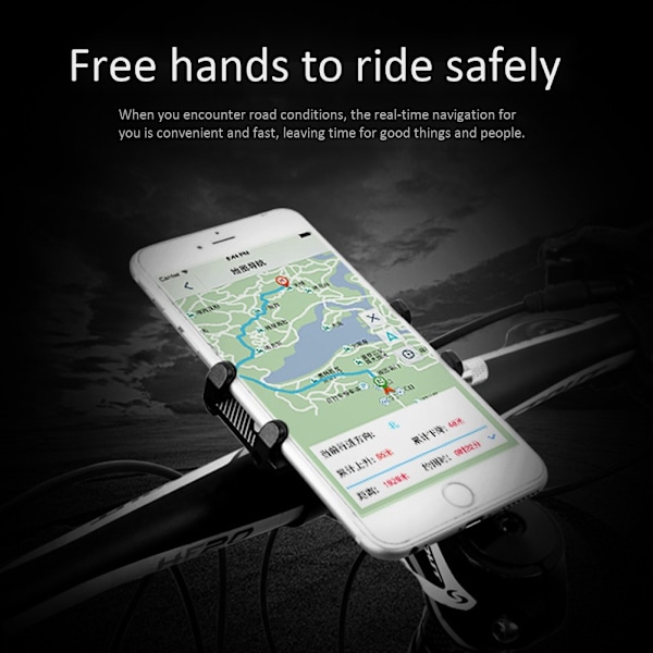 Aluminiumlegering Justerbar Cykelhållare Mobiltelefon GPS-hållare Rotationsklämma