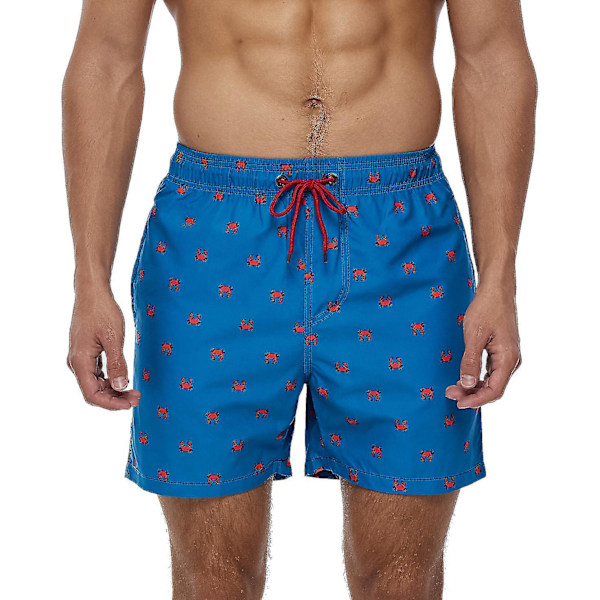 Escatch Hurtigtørrende Mænds Badebukser Strand Shorts - Lille Krabbe Design