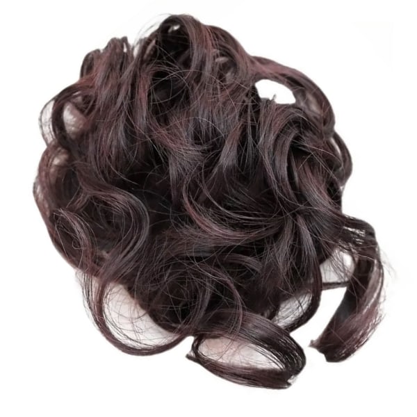 Smutsigt bulle Hårbit Hårbulle Scrunchies Naturlig Fluffig Elegant Extension Curly Wavy Chignon för kvinnor Updo Hairpiece