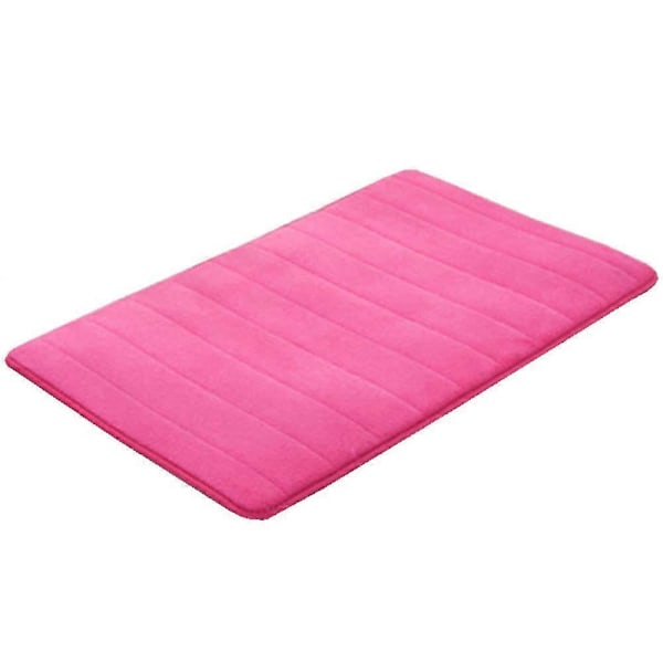Baderomsmatte Sklisikker Badematte Absorberende Badematte Memory Foam Baderomsmatte Gulvmatter (50x80 Cm, Rose Rød)