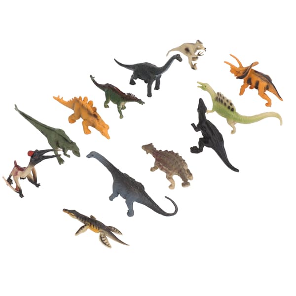 12 stk. mini dinosaurfigurer, simulering, statiske barneleketøy, ornamenter for barn