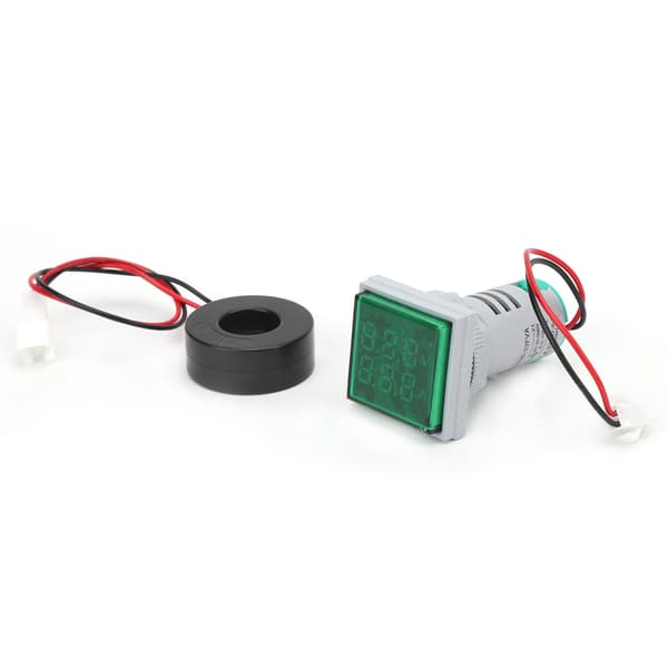 AD16‑22FVA 2-i-1 Voltmeter Amperemeter Spänningsströmmätare Testare Mätindikator Grön