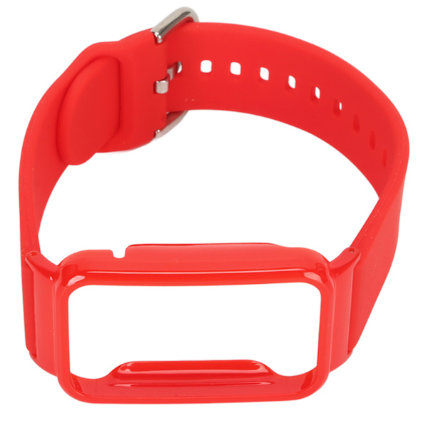 Silikonihihna suojakotelolla Mi Band 7 Pro - Punainen ja punainen kotelo
