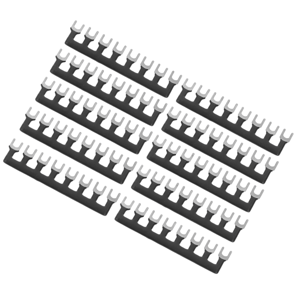 10st Gaffeltyp Terminal 8-positioner Barriärremsor Stripe Block med förisolerad 400V 15A Svart TB-1508