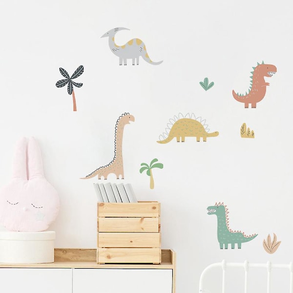 Dinosaurukset ja kasvit seinätarra-setti olohuoneeseen, makuuhuoneeseen, keittiöön ja kylpyhuoneeseen