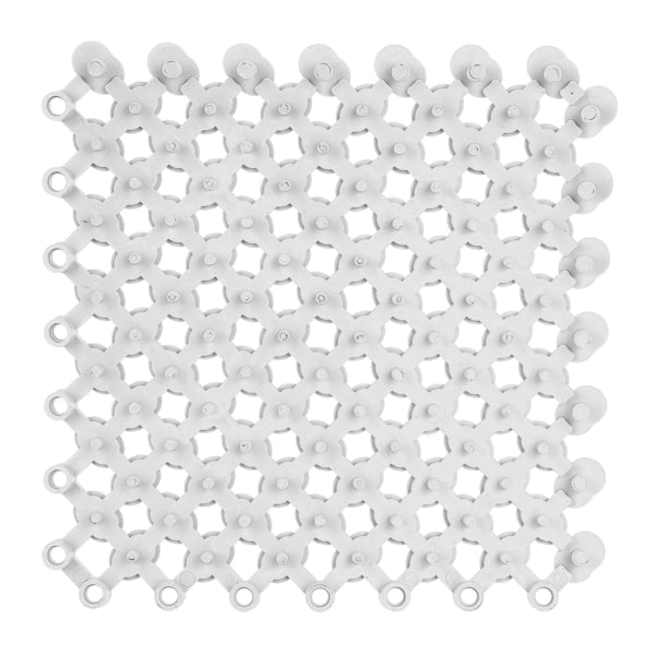 6 st 20x20cm halkfria sammanflätade golvmattor för kök badrum dusch pool balkong (vit)