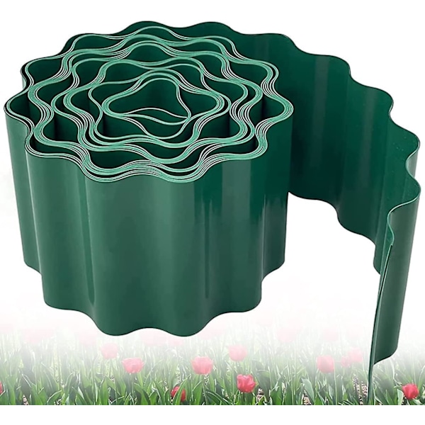 Plastik Kantafgrænsning til Haven, 9m x 10cm Fleksibel Græskant til Kantafgrænsning i Haven, Blomsterbede og DIY Landskabspleje