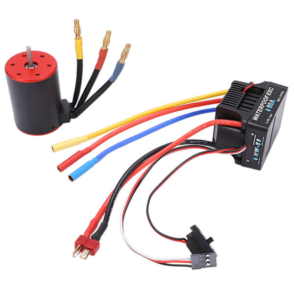 3650 3100KV Vandtæt Børsteløs Motor 60A ESC Elektrisk Regulator Lang Ledning til 1/10 RC Bil