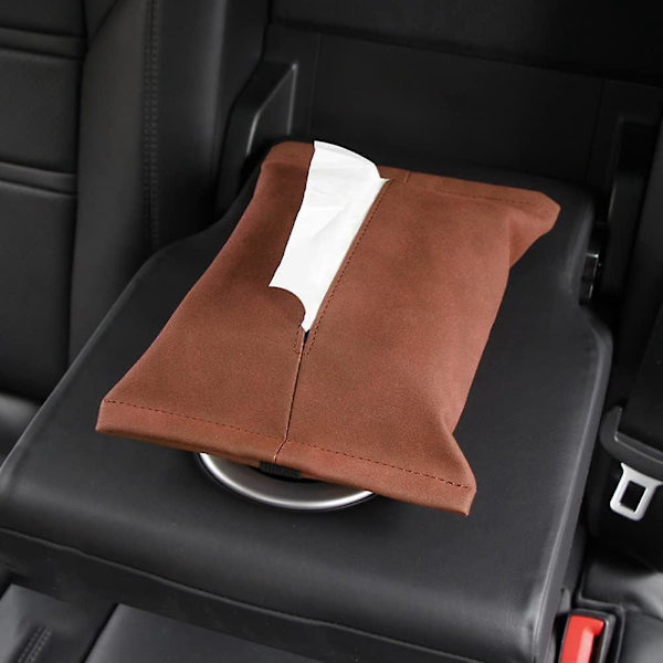 Mocka Hängande Car Tissue Box Hållare för Baksäte, Brun