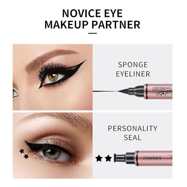 3 stk. Dobbeltsidig Forseglet Eyeliner Penn, Vanntett og Sminkesikker, Vingeutsmykning Segl Eyeliner Penn, Skjønnhetssminke