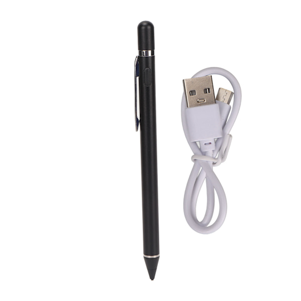Stylus Pen Kobber Spids Aktiv Kapacitiv Fin Spids Touch Screen Digital Blyant med Klips til Tablet Sort