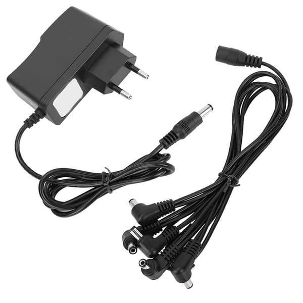 Profesjonell gitar effektpedal strømforsyning 9V adapter 100‑240V EU-adapter