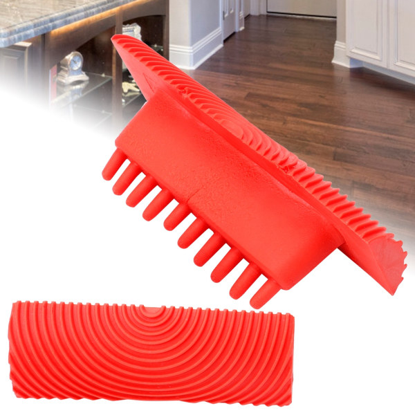 2 st/set gummiborste med träeffekt för DIY-väggdekoration