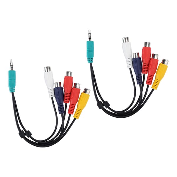 2 stk. For Samsung LCD TV Komponentsignal Linje 3.5+2.5 til 5RCA Video Dobbeltenden for AV Wire
