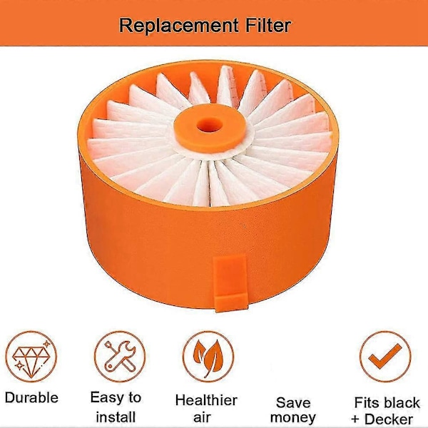 Ersättningsfilter kompatibelt med BlackDecker BSV2020G BSV2020P Powerseries Extreme sladdlös dammsugare Ac-B16
