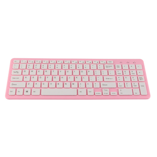 96 tangenter trådlöst tangentbord Mus Combo 10 meter överföring Toningsbeständig tangentbord Mus Combo med halkfri matta Rosa