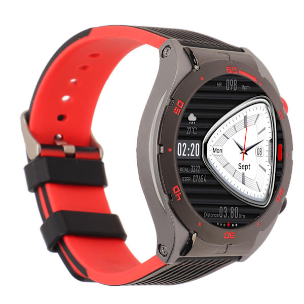 Herre Touchscreen Smart Watch 1,87 tommer HD farveskærm Bluetooth Talking Sleep Monitoring Music Smartwatch til udendørs sport Fitness Rød