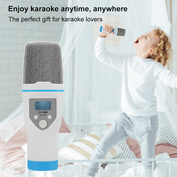 Profesjonell mobil mikrofon karaokehøyttaler KTV musikkspiller sanginnspiller håndholdt mikrofon hvit