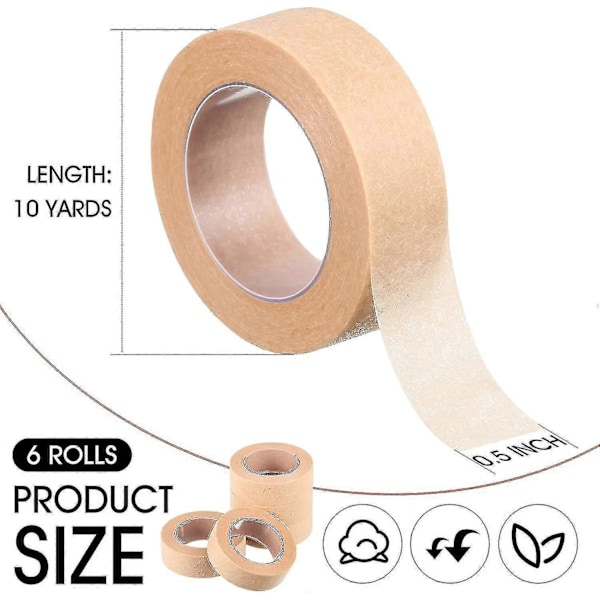 Selvklebende tape for sårskader - 6 ruller elastisk hudtape pustende neseklistremerker