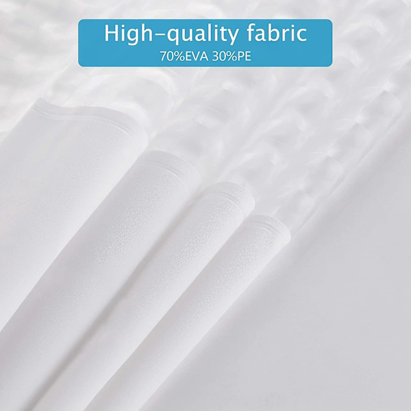 Vandtæt skimmelresistent hvid polyester bruseforhæng 200x180cm