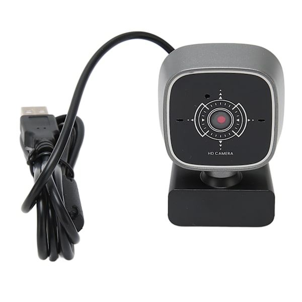 USB Webcam 1080P 30FPS Støyreduksjon Dobbel mikrofon Roterbart Plug and Play PC-kamera for stasjonær bærbar PC Videochat