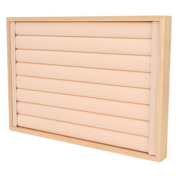 Ringbricka 7 Rader Stapelbar Skyddande Repsäker Foder Lådinsats Örhängen Förvaringsdisplay Beige