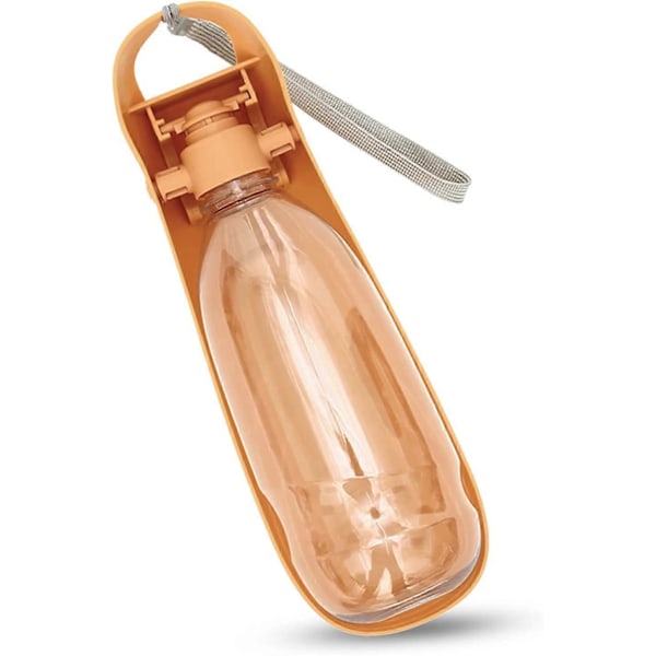 Hundvattenflaska, Vattenflaska för Hundpromenader, Hopfällbar Hundvattenflaska Rese-Hundvattenflaska 550ml Stor Kapacitet ABS-Diskho (Orange)