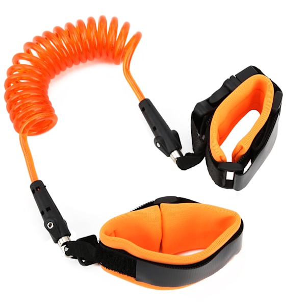 Antistap Wrist Link Leash for Barn og Jenter, Justerbar Sikkerhets Wrist Link Sele med Roterende Hode 360° med Lås, Orange, 1,5 m