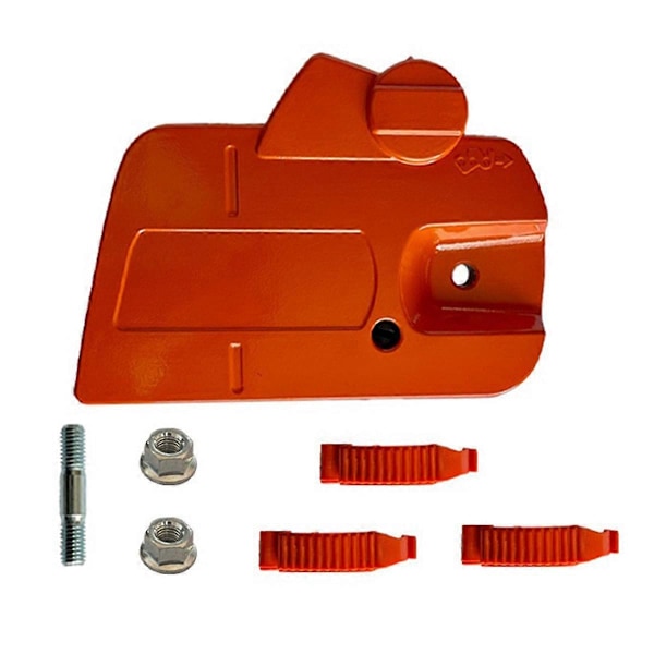 För Husqvarna 435 Guide Cover Set 536329204 435 435E Vänster Sidoplatta orange-röd