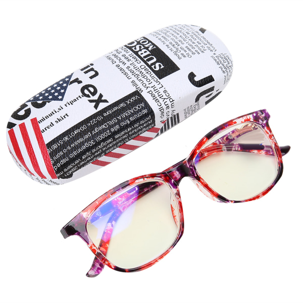 Læsebriller Blåt lysblokerende presbyopiske briller Briller til mænd Kvinder med opbevaringsboks (+400 rød plet)