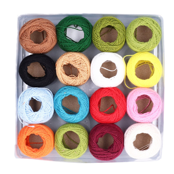 16 st Crochettråd Robust Hållbar Rik Ljus Färg Hög Glans Bred Applikation Crochet Bomull