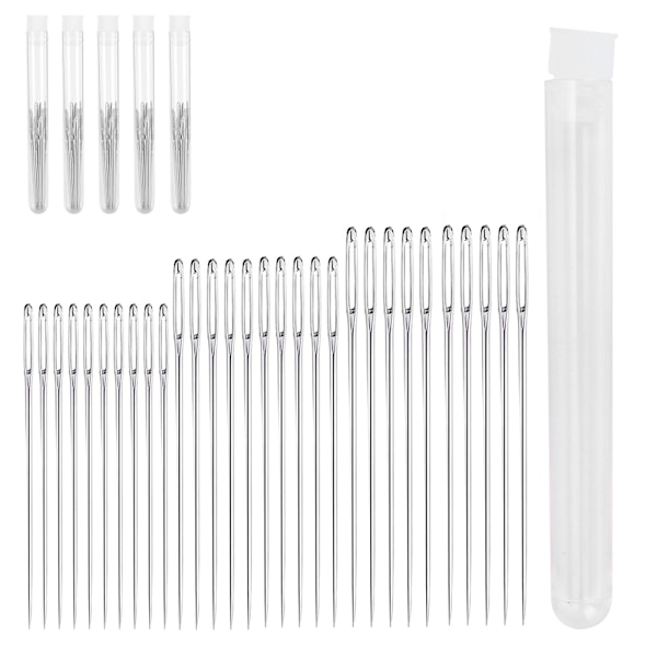 Stainless Steel Knitting Needle Set Large‑Eye Weave Tools Accessories for Sewing Stitching3 Sizes