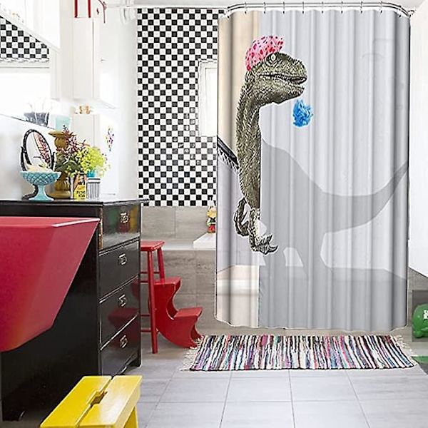 Bruseforhæng, Vandtæt, Skimmelresistent, Dinosaurdesign, 120 x 180 cm