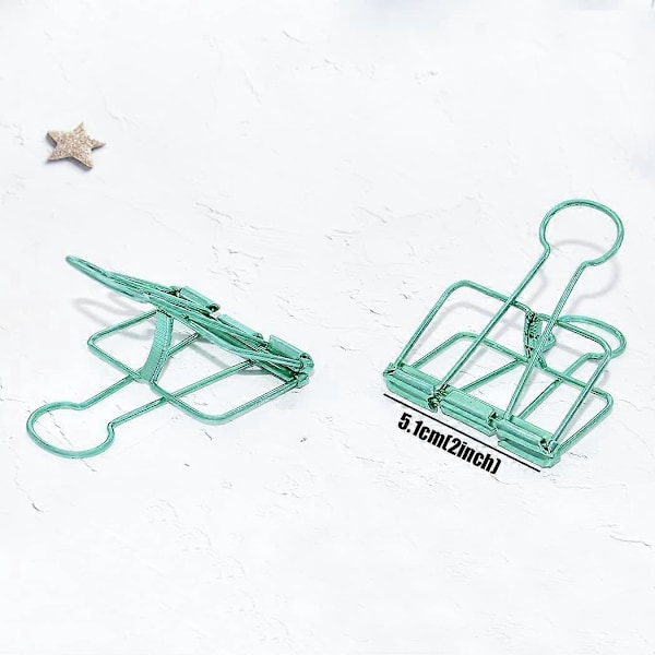 Ekstra Store Papirclips 5 cm, Store Grønne Papirklemmer til Kontorartikler (15 stk.)
