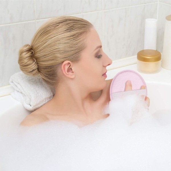 6 stycken badsvampar, duschpuffar, nätpuffar, duschbollar, exfolieringssvampar, duschskrubbbollar, duschhandskar med blommiga bollar
