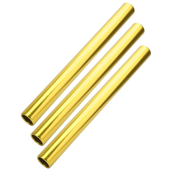3 stk. stafetpinde i aluminiumslegering med galvanisering til atletik og sprint – guld
