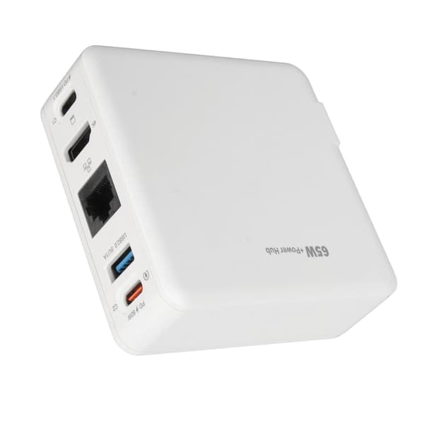 for Switch Dock Laderadapter PD65W 5-porters USB C USB A HD Multimedia Grensesnitt RJ45 TV Dockingstasjon for Switch UK Plug