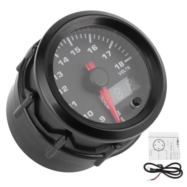 Digital spændingsmåler spids voltmeter 52mm/2in 7 farver LED universal til 12V racerbil