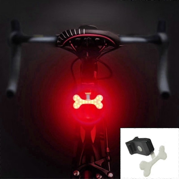 Super Bright LED Cykellygte, For- og Baglygte, Baglygte til Racercykel, MTB, Cykling - Bone