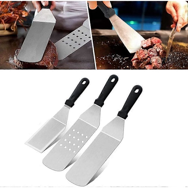 Stekspade i rostfritt stål för stekning, pizzaskrapa, grillspade, köksredskap