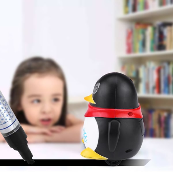 Dejlig Magic Auto-induktion Penguin Følg Drawn Line Legetøj Dyremodel (sort + hvid)