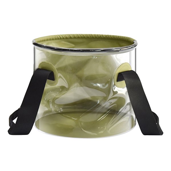 10L Fällbar Vattenhink Outdoor Camping Fiske Genomskinlig Hink Bärbar Hopvikbar Vattenförvaringsväska