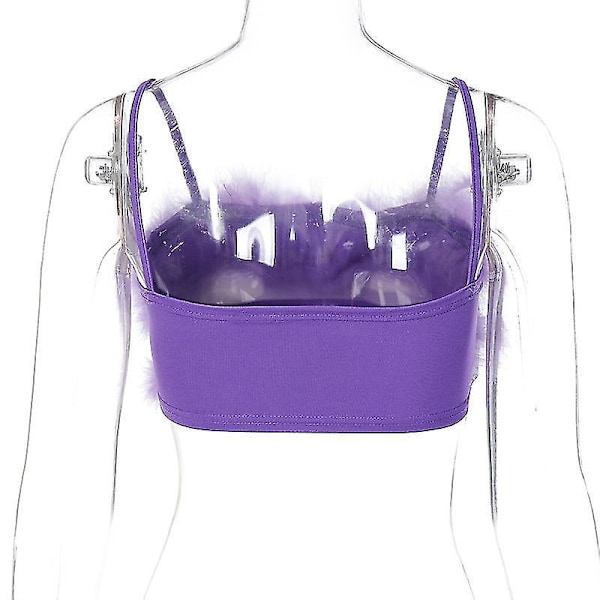 Plys Suspender Wrap Bryst Suspender Vest til Kvinder S Lilla