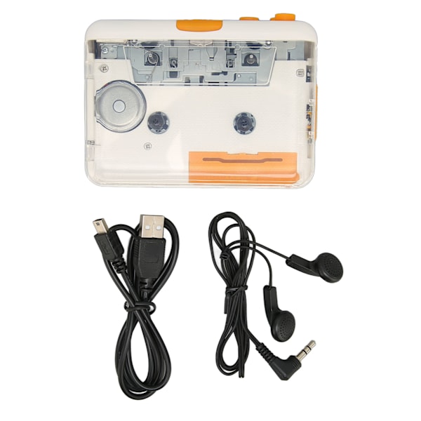 USB Cassette Converter Plug and Play Bärbar MP3-bandspelare med hörlurar för iPod PC