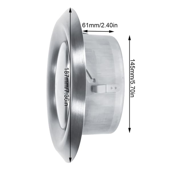 Justerbar Væg Loft Hjem Rustfrit Stål Luftventil Rund Ventilationskanal Dækning (150mm)