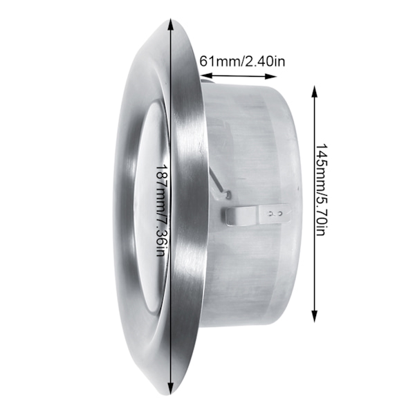 Justerbart väggtak hem Rostfritt stål Luftventil Runt cover (150 mm)