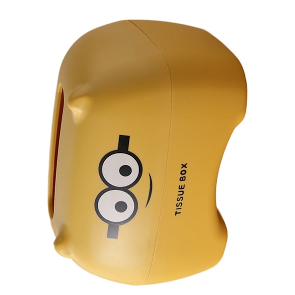 Tegneserie-lommetørkleboks, kreativ bærbar bordlommetørkleboks, søt dyrelommetørkleholder for hjemmet, gul
