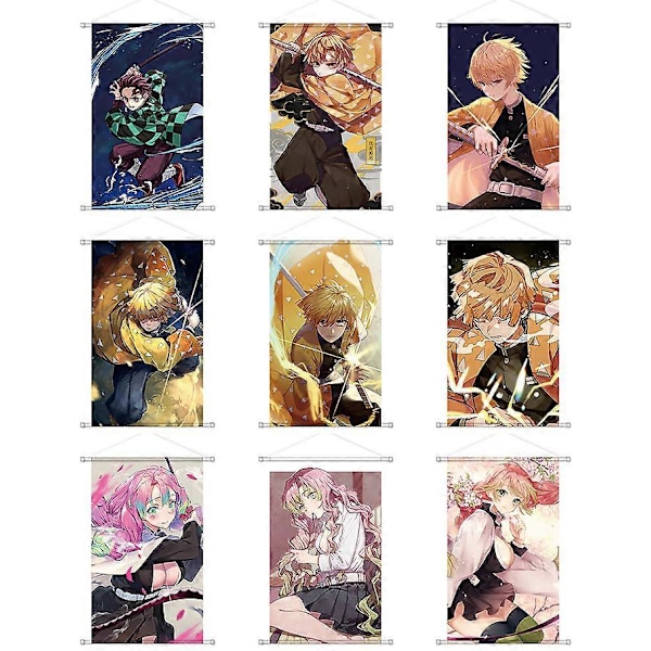 (60x40cm) Anime Demon Scroll -juliste seinätaide Anime-maalauskuva B