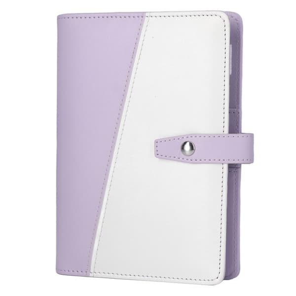 A6 Budget Binder Multifunktionelt rumdesign Bærbar PU-læder notesbog-binder til kontor, skole, lilla
